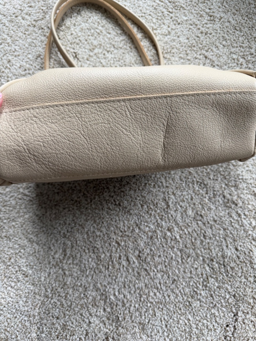Portland Leather Ivory/light beige Pebbled Leather Tote - Picture 2 of 4